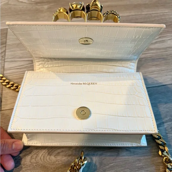 Alexander McQueen Women's Mini Jewelled Satchel in Deep Ivory. New w/out tags. - Picture 13 of 13
